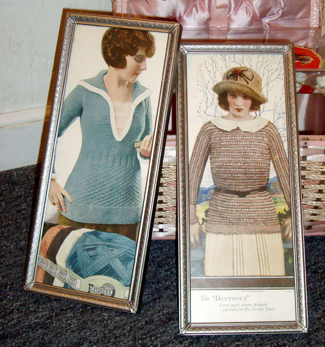 Vintage Framed Yarn Ads
