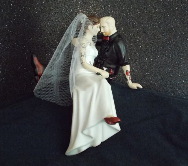 Tattooed Wedding Topper with Custom Shoes