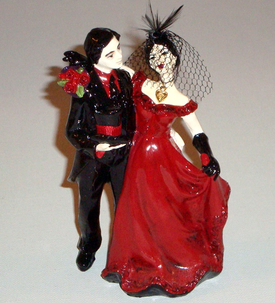 Revamped wedding cake topper The request was basically classic goth 
