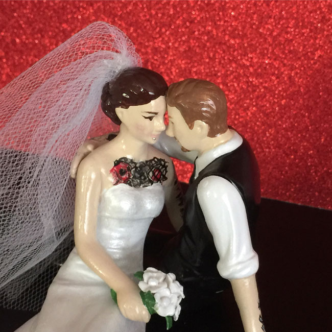 Personalized Tattooed Wedding Cake Topper