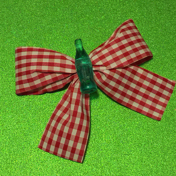 Mini Coca Cola Gingham Barrette