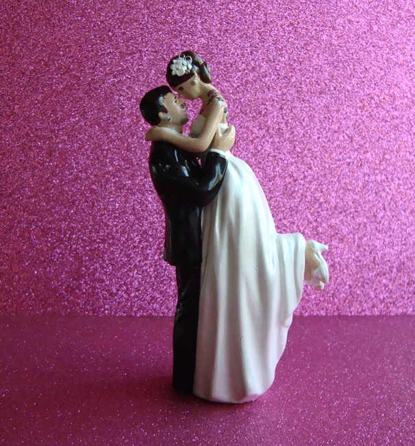 Tattooed Bride Cake Topper with Gauges