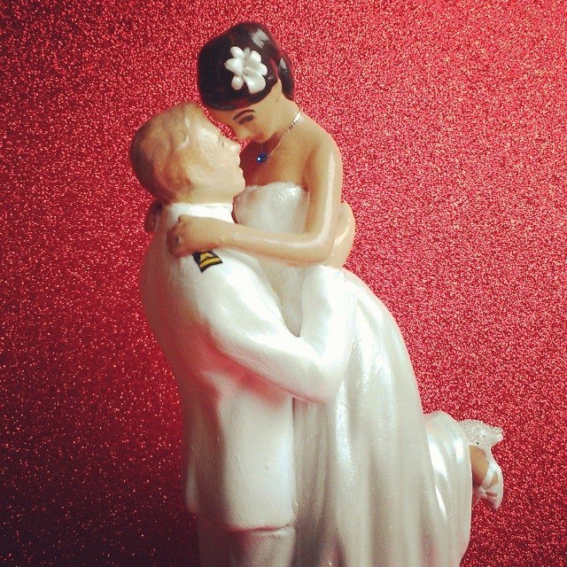 Navy Wedding Cake Topper