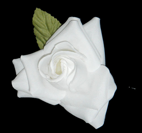 Large White Rose Hairpin